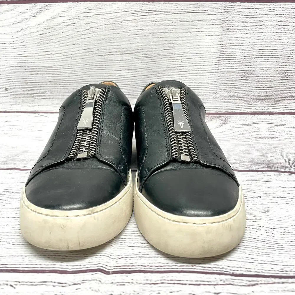 Frye Black Lena Zip Low Sneaker Shoes Size 7 M